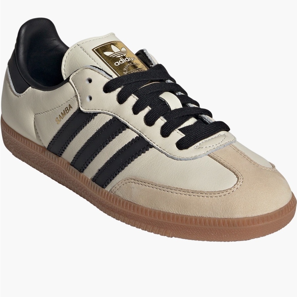 NEW Adidas Samba OG Sneakers in White/Black/Sand